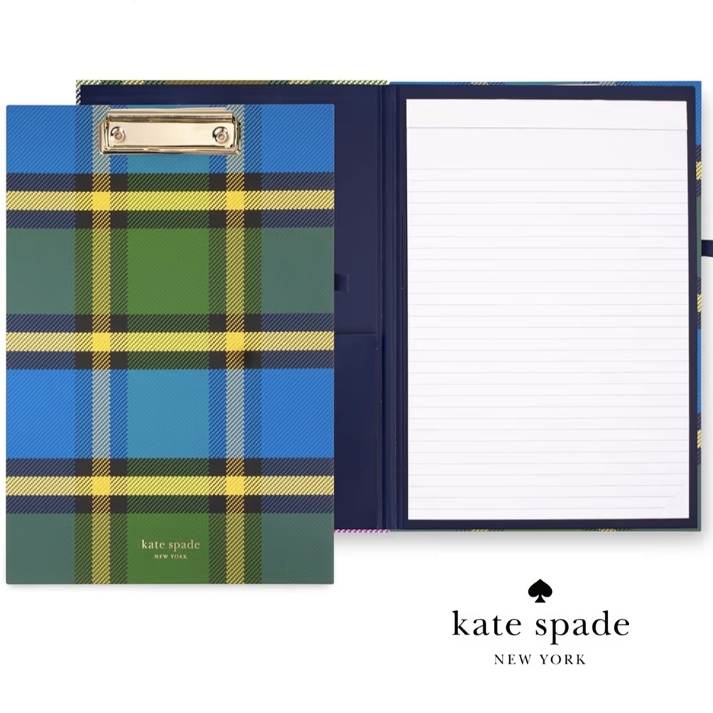 Kate Spade Plaid Clipboard and Notepad
